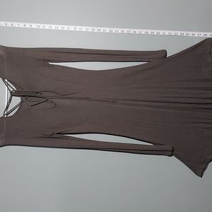 Very Stretchy army green dress with long sleeves